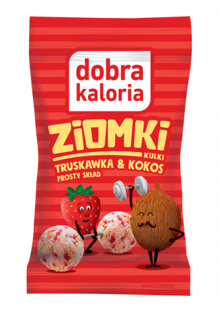 DOBRA KALORIA KULKI ZIOMKI TRUSKAWKA & KOKOS - 24 G