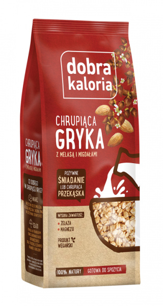 Dobra kaloria chrupiąca gryka z melasą i migdałami 100g