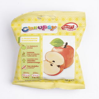 Jabłko z przecierem bananowym Naturalne suszone chipsy CRISPY NATURAL 18g