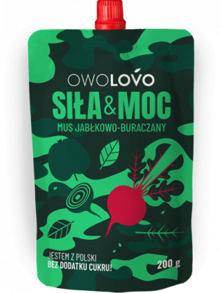 OWOLOVO SIŁA & MOC 200 g MUS JABŁKOWO-BURACZANY