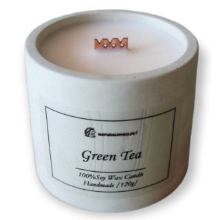 Świeca sojowa w betonie dekoracyjnym 120g - Green Tea