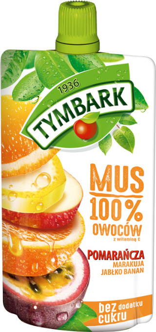 TYMBARK MUS 100% POMARAŃCZA MARAKUJA JABŁKO BANAN 120G