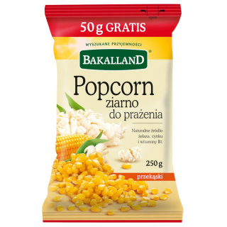 BAKALLAND POPCORN KUKURYDZA DO PRAŻENIA - 250G