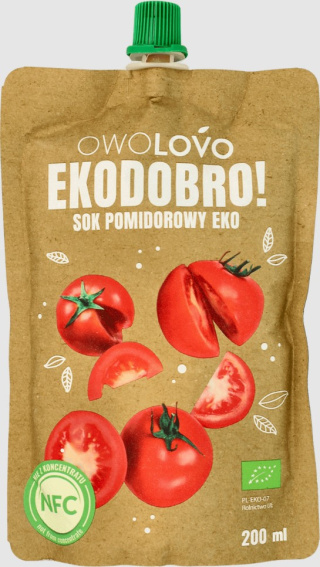 OWOLOVO EKO SOK POMIDOROWY ŁAGODNY 200ml