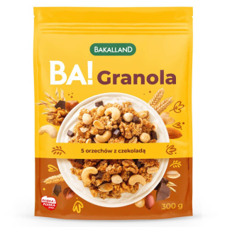 BAKALLAND BA! GRANOLA 5 ORZECHÓW Z CZEKOLADĄ - 300G