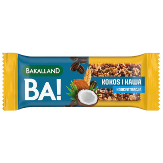 BAKALLAND BA!LANS KONCENTRACJA BATON KOKOSOWE BROWNIE - 35G Batonik