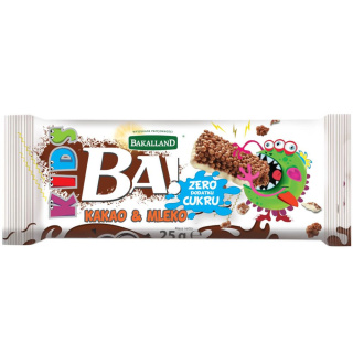 BAKALLAND BATON DLA DZIECI BA! KIDS! - KAKAO I MLEKO 25G Batonik