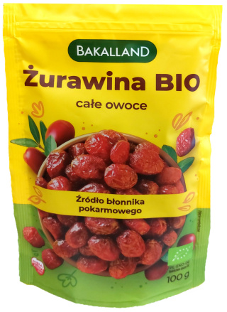 BAKALLAND BIO ŻURAWINA SUSZONA Z SOKIEM JABŁKOWYM - 100G