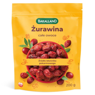 BAKALLAND ŻURAWINA CAŁE OWOCE 200G