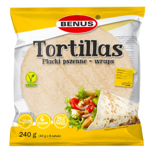 BENUS Tortilla pszenna 6 x 20 cm 240g