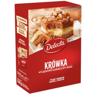 DELECTA CIASTO KRÓWKA Z KREMEM I POLEWĄ - 530G