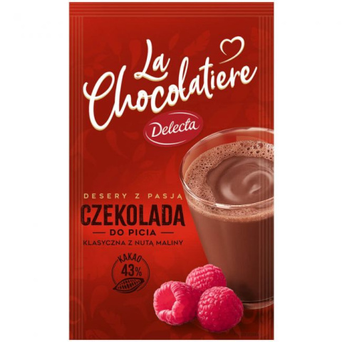 DELECTA LA CHOCOLATIERE CZEKOLADA DO PICIA SMAK MALINOWY - 30G