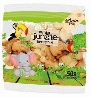 ANIA Herbatniki Mini Jungle bez cukru 50g