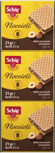 SCHAR bezglutenowe wafle orzechowe NOCCIOLI 63g