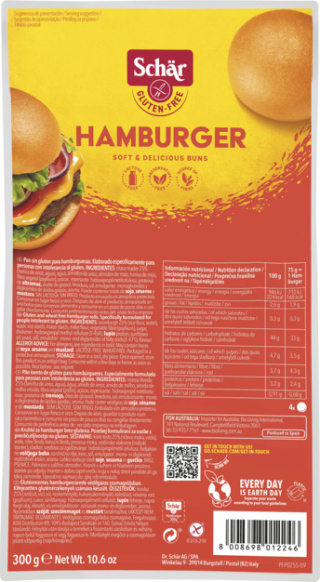 SCHAR bułki bezglutenowe HAMBURGER 300g