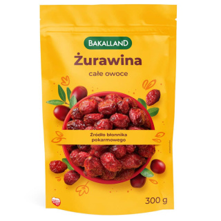 BAKALLAND ŻURAWINA CAŁE OWOCE 300G