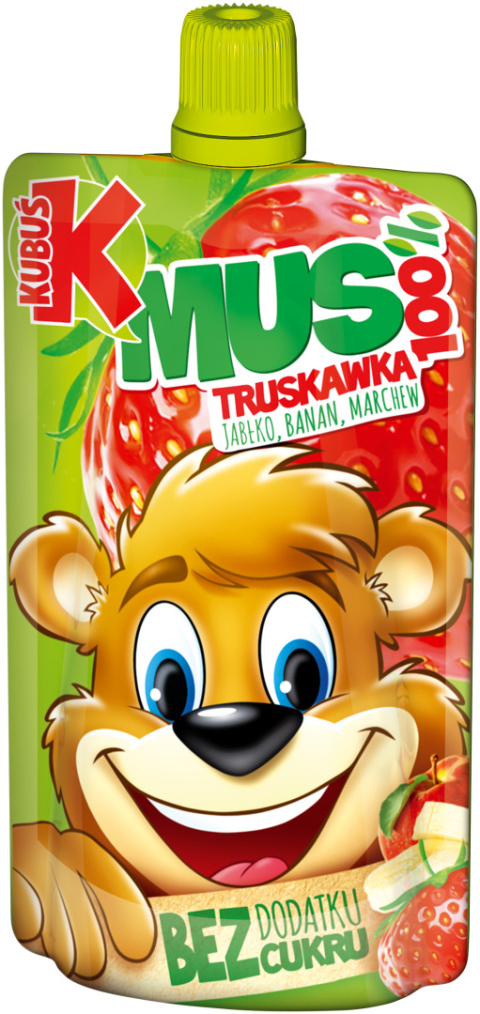 Kubuś Mus wieloowocowy 100% truskawka jabłko banan marchew 100G