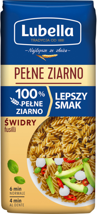 LUBELLA Makaron Świderki Pełne Ziarno 400g