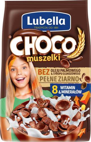 LUBELLA Płatki śniadaniowe Mlekolaki choco muszelki 500g