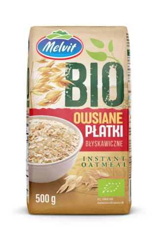 MELVIT BIO Płatki owsiane błyskawiczne 500g