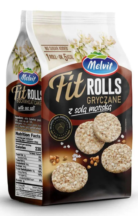 MELVIT FIT ROLLS wafle gryczane z solą morską 60g