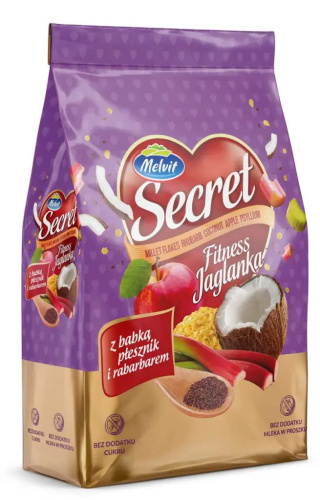 MELVIT Secret Fitness Jaglanka z babką płesznik i rabarbarem 350g