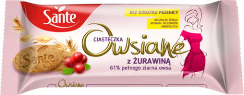 SANTE Ciasteczka Owsiane z żurawiną 135g