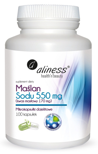 ALINESS Maślan Sodu 550mg Kwas masłowy 170mg 100 kapsułek