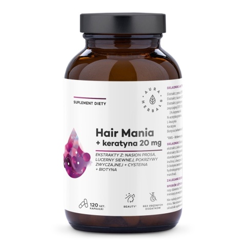 AURA HERBALS Hair Mania + keratyna 20 mg kapsułki 120 szt