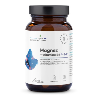 AURA HERBALS Magnez + Witamina B6 (P-5-P), kapsułki 60 szt