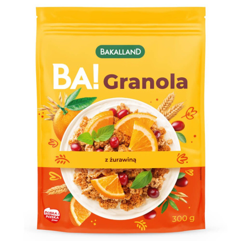 BAKALLAND BA! GRANOLA Z ŻURAWINĄ - 300G