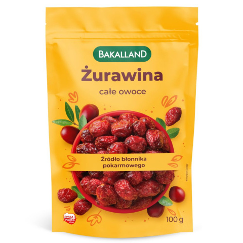 BAKALLAND ŻURAWINA CAŁE OWOCE 100G