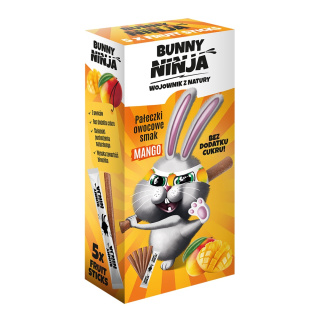 BUNNY NINJA Przekąski owocowe w kształcie pałeczek o smaku mango 5x10g