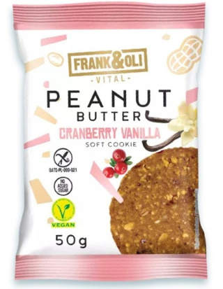 FRANK&OLI Ciasteczko Peanut Butter żurawina wanilia 50g