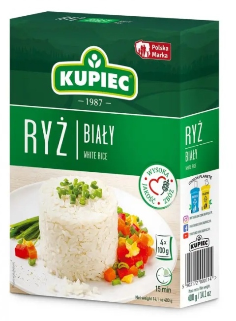 KUPIEC Ryż biały w woreczkach 4x100g