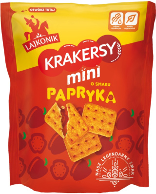 LAJKONIK Krakersy mini czerwona papryka 100g