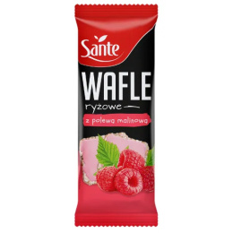 SANTE Wafle ryżowe z polewą malinową 66g