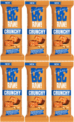 6x Purella BeRAW! Baton Crunchy Peanuts & Caramel 40g