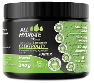 ALLHydrate Elektrolity JUNIOR Lemonade 240g 50 porcji