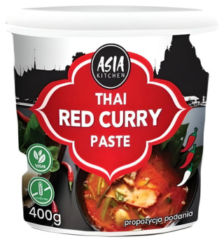 ASIA KITCHEN Czerwona Ostra Pasta Curry Vegan Bez Glutenu 400g