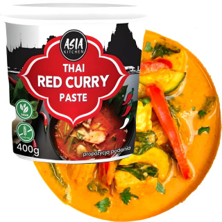 ASIA KITCHEN Czerwona Ostra Pasta Curry Vegan Bez Glutenu 400g