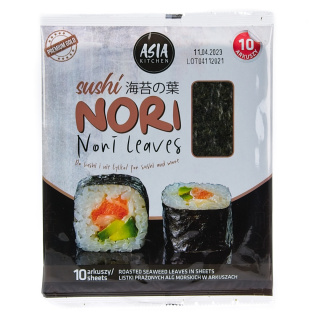 ASIA KITCHEN Sushi Nori liście alg morskich 10 arkuszy