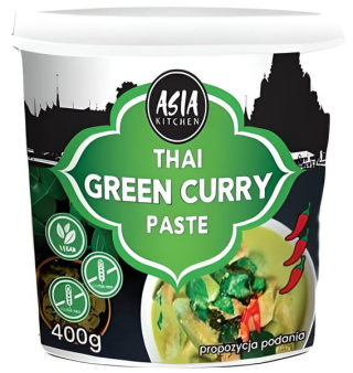 ASIA KITCHEN Zielona Bardzo Ostra Pasta Curry Vegan Bez Glutenu 400g