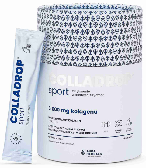 AURA HERBALS Colladrop® Sport, kolagen morski 5000mg saszetki 30 szt