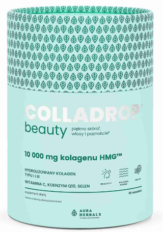 AURA HERBALS Colladrop® Beauty kolagen HMG™ 10000mg mojito saszetki 30szt