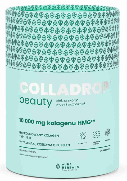 AURA HERBALS Colladrop® Beauty kolagen HMG™ 10000mg mojito saszetki 30szt