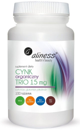 Aliness Cynk Organiczny Trio 15mg 100 tabletek