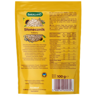 BAKALLAND SŁONECZNIK ŁUSKANY 100G