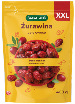 BAKALLAND ŻURAWINA CAŁE OWOCE 400G