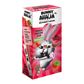 BUNNY NINJA Przekąski owocowe w kształcie pałeczek o smaku truskawkowym 5x10g